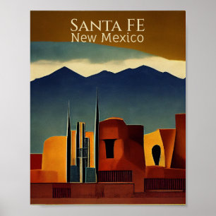 Santa Fe Minimalistische Abstrakte Kunst Poster