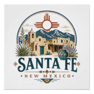 Santa Fe New Mexico Adobe-Architektur Südwesten Poster
