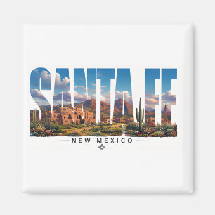 Santa Fe New Mexico Adobe Mountain Reise Magnet