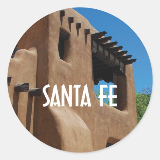 Santa Fe New Mexico adobe Runder Aufkleber (Vorderseite)