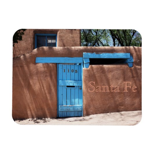 Santa Fe New Mexico Blue Door Magnet (Horizontal)