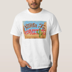 Santa Fe New Mexico Cartoon Wüste Vintage Travel T-Shirt
