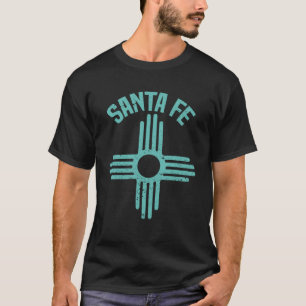 SANTA FE NEW MEXICO Flag Zia Symbol Türkis T-Shirt