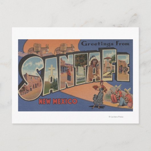 Santa Fe, New Mexico - Großbuchstaben - Szenen Postkarte (Vorderseite)