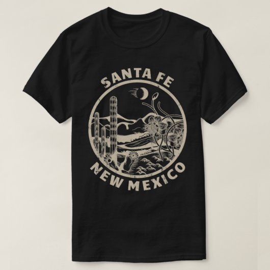 Santa Fe New Mexico Linocut Not leidende Wüste Ill T-Shirt (Design vorne)