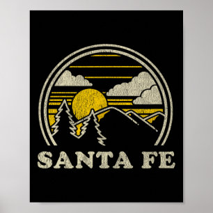 Santa Fe New Mexico Nm T-Shirt Vintage Wandern Ber Poster