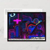 Santa Fe New Mexico Outsider Postmoderne Kunst Postkarte (Vorne/Hinten)