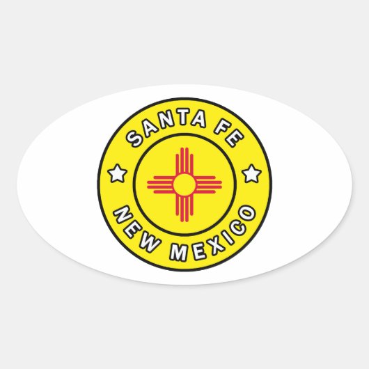 Santa Fe New Mexico Ovaler Aufkleber (Vorderseite)