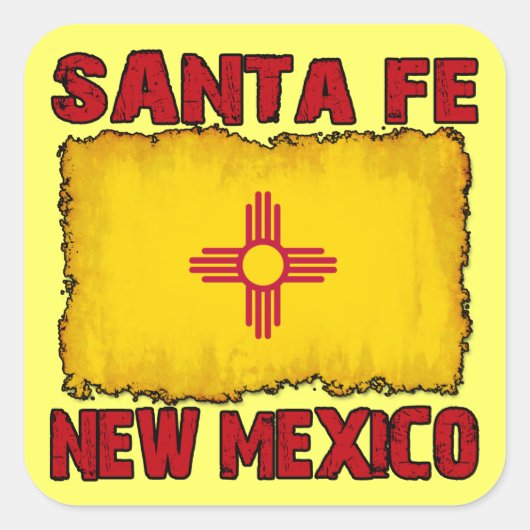 Santa Fe, New Mexico Quadratischer Aufkleber (Vorderseite)