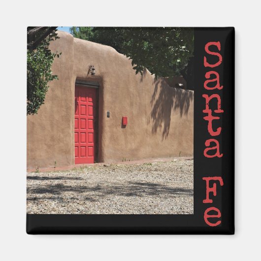 Santa Fe New Mexico Red Door und Adobe Magnet (Vorne)