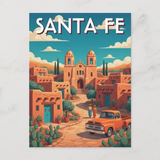 Santa Fe New Mexico Reise Postkarte (Vorderseite)