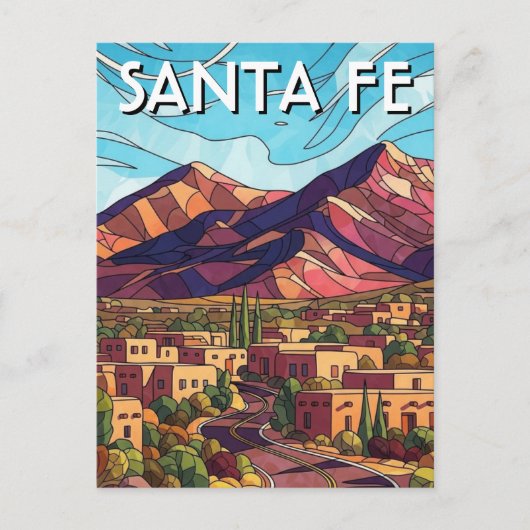 Santa Fe New Mexico Reise Postkarte (Vorderseite)