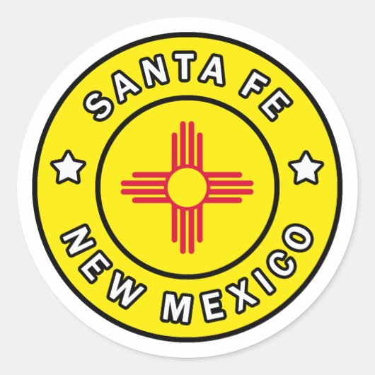 Santa Fe New Mexico Runder Aufkleber (Vorderseite)