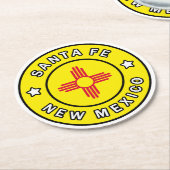 Santa Fe New Mexico Runder Pappuntersetzer (Angewinkelt)