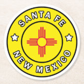 Santa Fe New Mexico Runder Pappuntersetzer (Vorderseite)