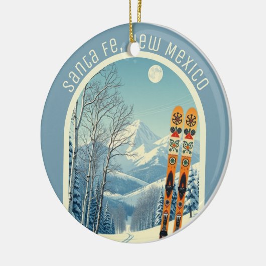 Santa Fe New Mexico ski souvenir  Keramik Ornament (Links)
