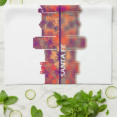 Santa Fe New Mexico Skyline Geschirrtuch (Gefaltet)