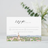 SANTA FE New Mexico Skyline Wedding RSVP Card Einladung (Stehend Vorderseite)