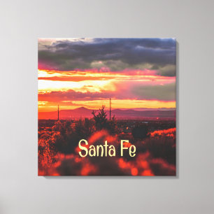 Santa Fe New Mexico Sun Set Leinwanddruck