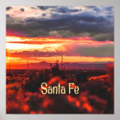 Santa Fe New Mexico Sun Set Poster (Vorne)