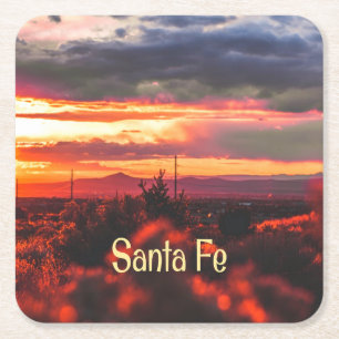 Santa Fe New Mexico Sun Set Rechteckiger Pappuntersetzer