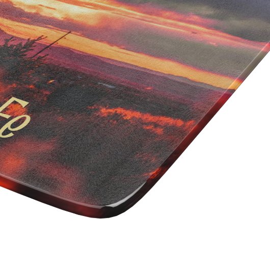 Santa Fe New Mexico Sun Set Schneidebrett (Ecke)
