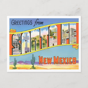 Santa Fe, New Mexico Vintag Big Letters Postcard Postkarte