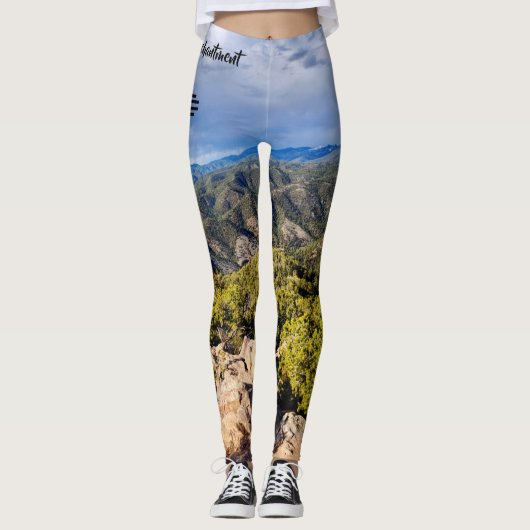 Santa Fe New Mexico Zia Himmel Komfortabel Leggings (Vorderseite)