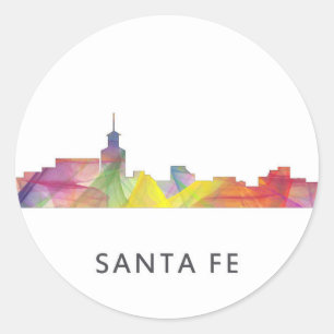 SANTA FE, NEW MEXIKO-SKYLINE WB1 - RUNDER AUFKLEBER