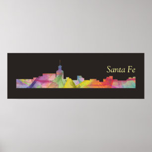 SANTA FE, NEW MEXIKO-SKYLINEBB - POSTER