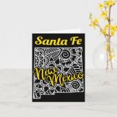 Santa Fe Nm - New Mexico City With Mandala Karte (Gelbe Blume)