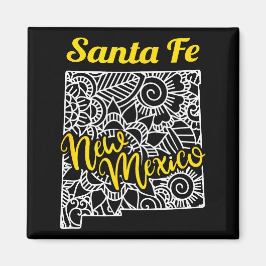 Santa Fe Nm - New Mexico City With Mandala Magnet (Vorne)