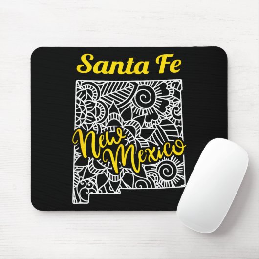 Santa Fe Nm - New Mexico City With Mandala Mousepad (Mit Mouse)