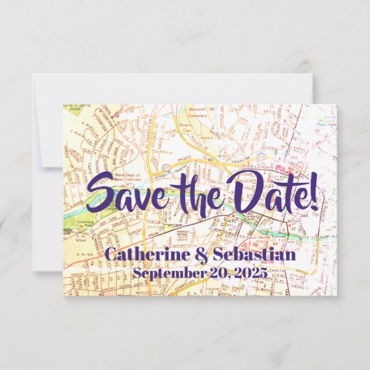 Santa Fe, NM, Vintage Karte (Vorderseite)