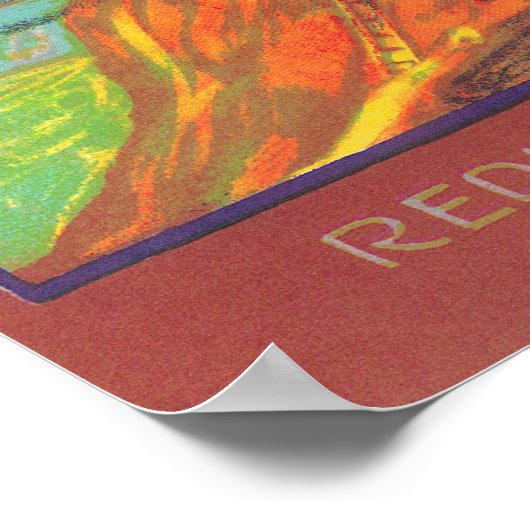 Santa Fe Orange LabelRedlands, CA Poster (Ecke)