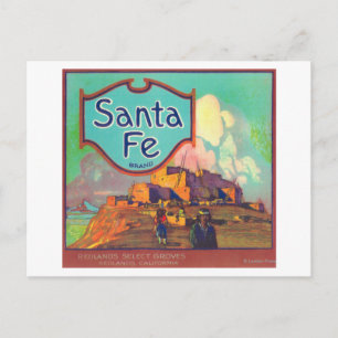 Santa Fe Orange LabelRedlands, CA Postkarte