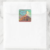 Santa Fe Orange LabelRedlands, CA Quadratischer Aufkleber (Tasche)