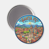 Santa Fe Plaza, Santa Fe USA Magnet (Vorderseite/Rückseite)