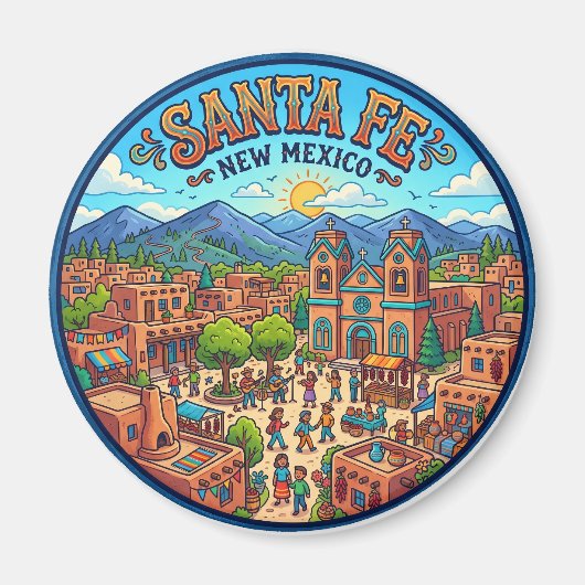 Santa Fe Plaza, Santa Fe USA Magnet (Vorne)