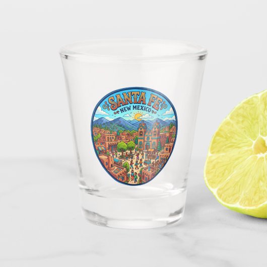 Santa Fe Plaza, Santa Fe USA Schnapsglas (Vorderseite)