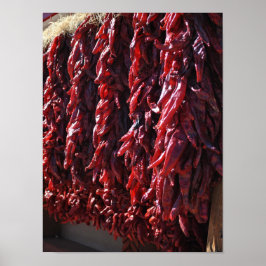 Santa Fe Red Chili Ristras New Mexico Poster