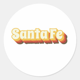 Santa Fe Retro Vintager Text Runder Aufkleber