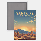 Santa Fe Skyline New Mexico Travel Magnet (Vorderseite/Rückseite)