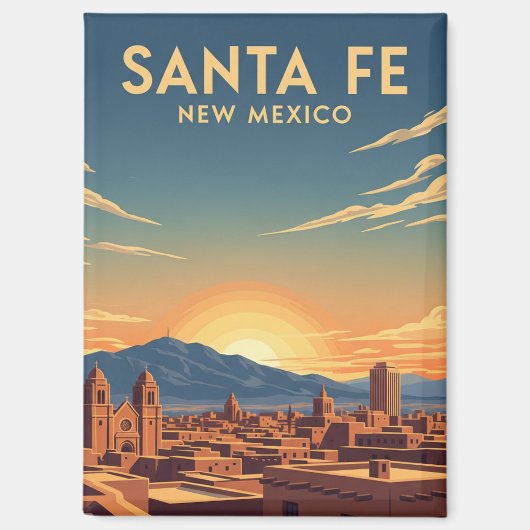 Santa Fe Skyline New Mexico Travel Magnet (Vorderseite)