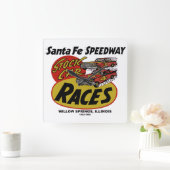 Santa Fe Speedway, Willow Springs, IL 1953-1995 Quadratische Wanduhr (Zuhause)