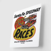 Santa Fe Speedway, Willow Springs, IL 1953-1995 Quadratische Wanduhr (Winkel)