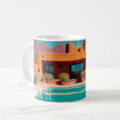 Santa Fe Sunrise – Retro Travel Mug Kaffeetasse (Vorderseite Links)