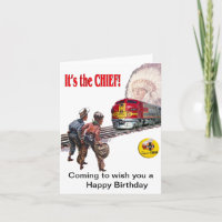 Santa Fe Super Chief Train Birthday Card