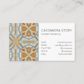 Santa Fe Tiles Earthy Boho Modernes Muster Visitenkarte (Rückseite)