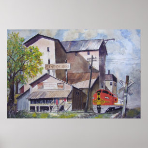 Santa Fe Train Depot Poster